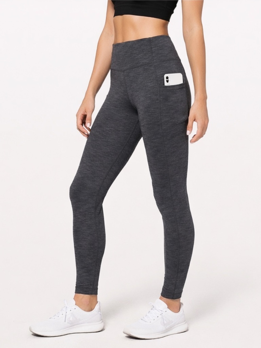 Lululemon Fast & Free High Rise Leggings Gray Size 4 Nulux Running